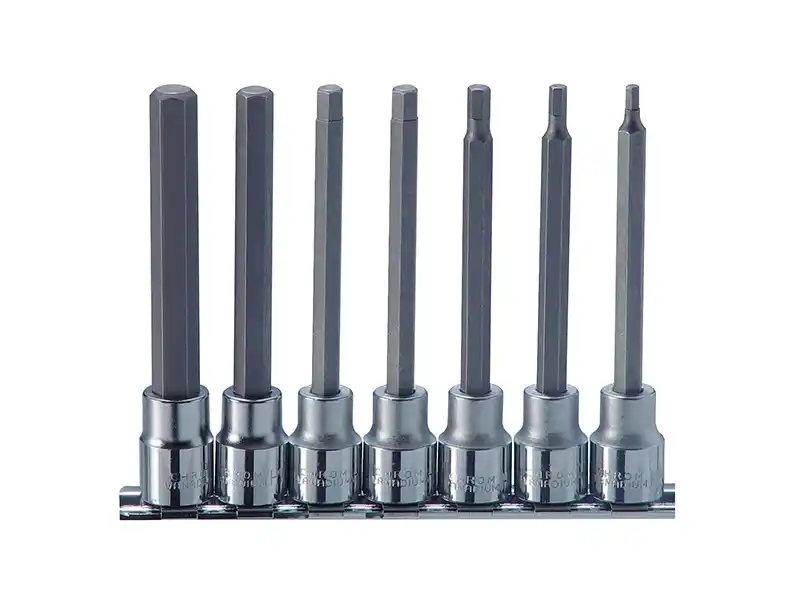 3/8" Dr. 7 pcs Hex Bit Socket Set, Metric