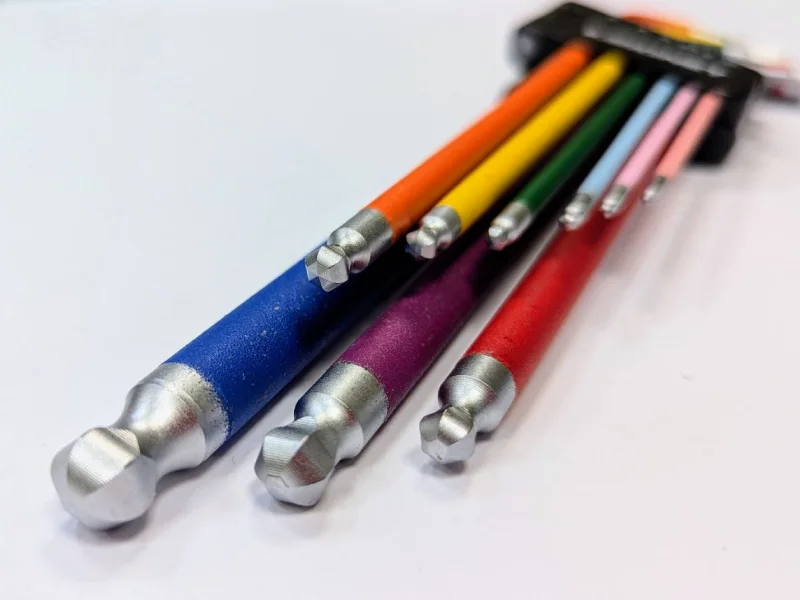 9PCS Extra Long Ball Point Wrench Set-Round Blade (Colorful)