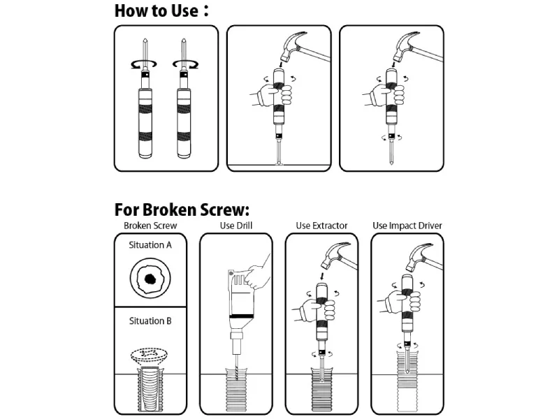 7 pcs Mini Impact Screwdriver Set