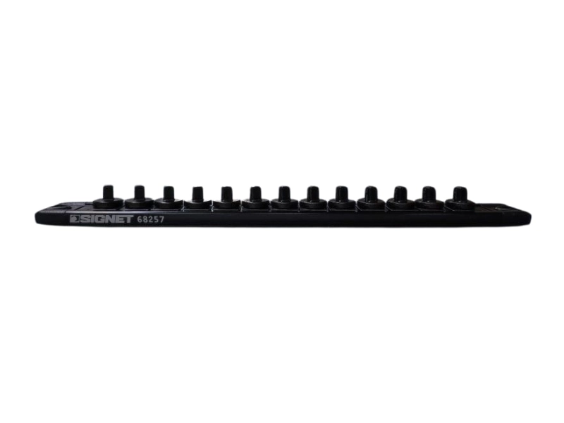 1/4" Dr. 13 pcs x 260mm Magnetic Aluminum Clip Rail, Black