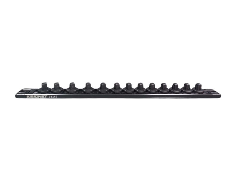 3/8" Dr. 13 pcs x 350mm Magnetic Aluminum Clip Rail, Black