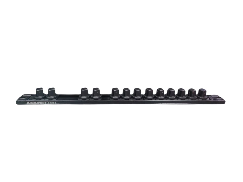 1/2" Dr. 13 pcs x 390mm Magnetic Aluminum Clip Rail, Black
