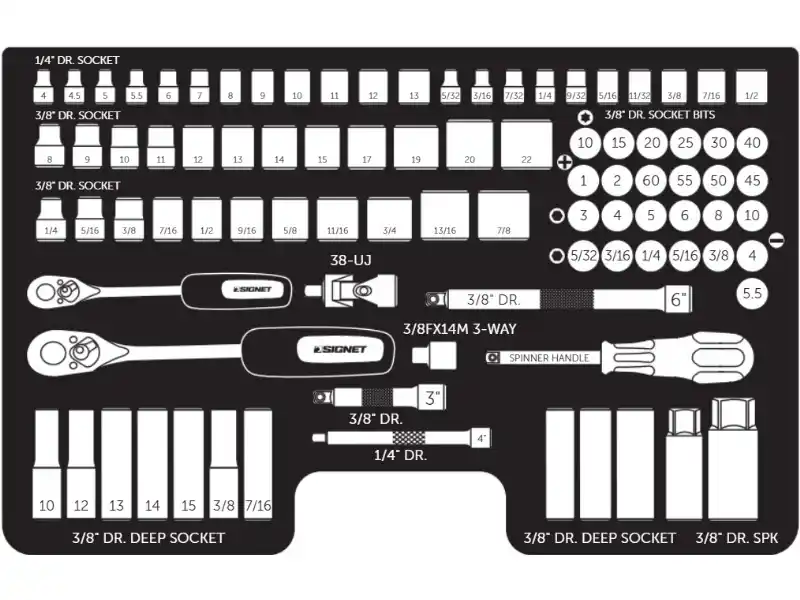 1/4"+3/8"Dr. 90 pcs socket Set, Metric/SAE